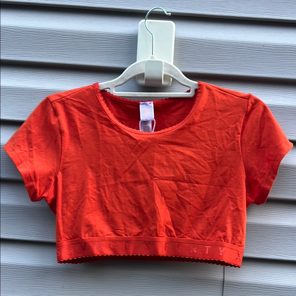 Savage x Fenty | NWT Cropped Orange Cotton Top size Large